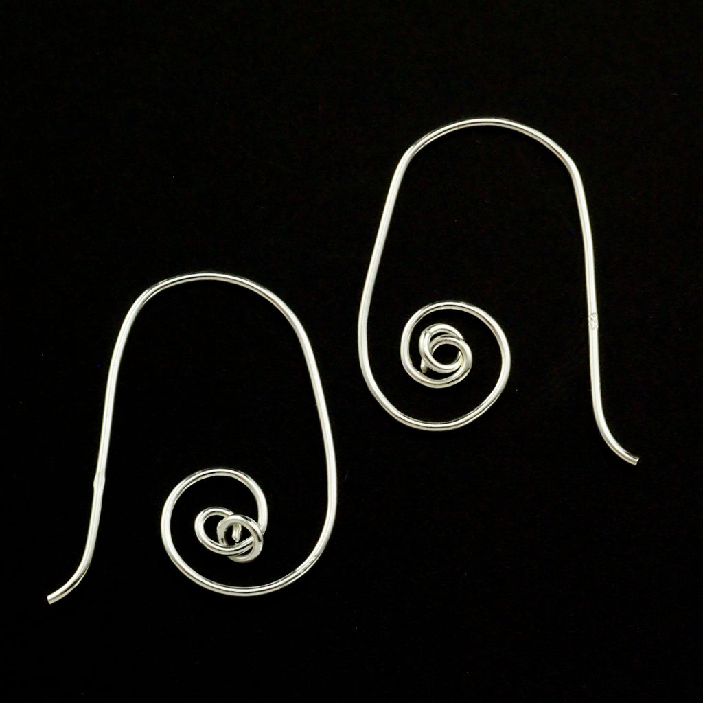 1, 3, 5, 12 Pairs Spiral Interchangeable Sterling Silver Ear Wires - Also Available in Gold Finish - 6 Jump Rings per Pair