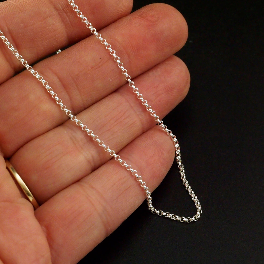 Sterling Silver Rolo Chain - 1.5mm - Custom Finished Lengths or By The Foot -  Made in the USA