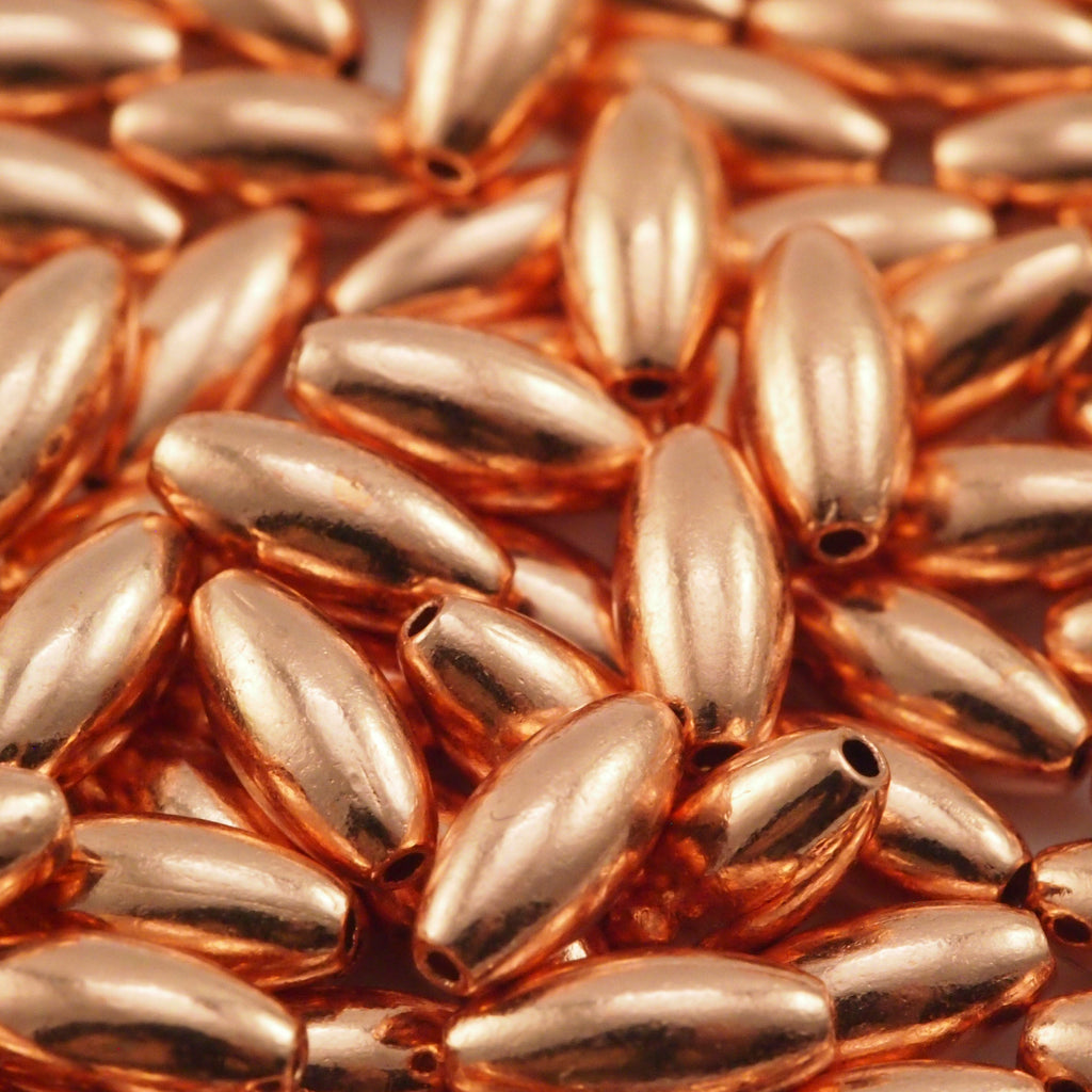 50 Smooth Oval Copper Beads - Clear Coated to Prevent Tarnish - 100% Guarantee in 5mm, 7mm, 9mm