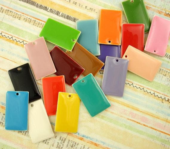 25- 23mm X 14mm Colorful Rectangle Drops - 100% Guarantee