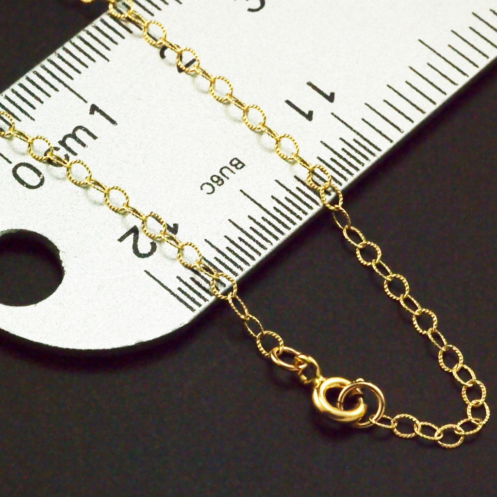 2.1mm 14kt Gold Filled Patterned Flat Oval Cable Chain - Custom Finished Lengths or By The Foot - Made in the USA