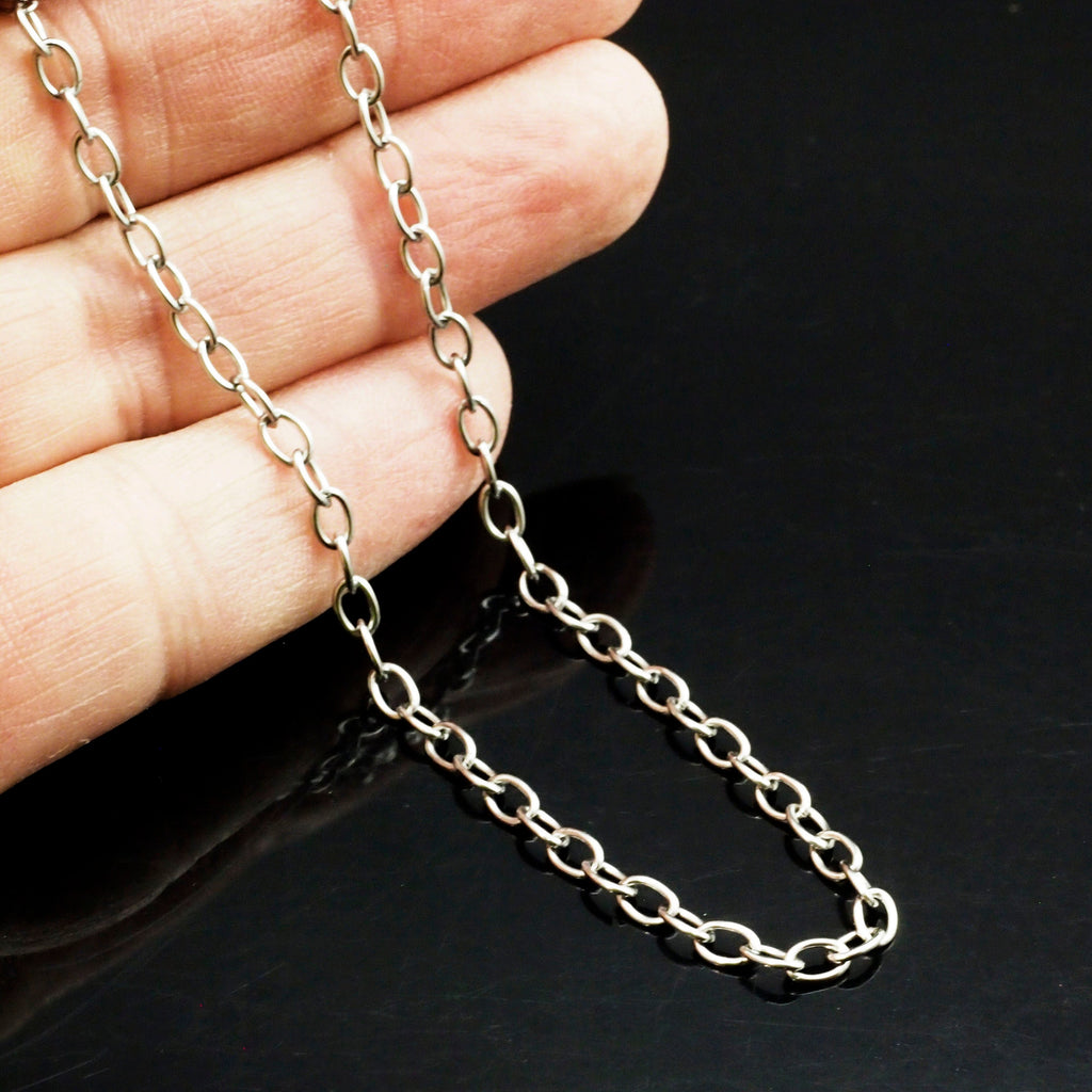 2.4mm Stainless Steel Cable Chain - By the Foot or Finished - Made in the USA - 100% Guarantee