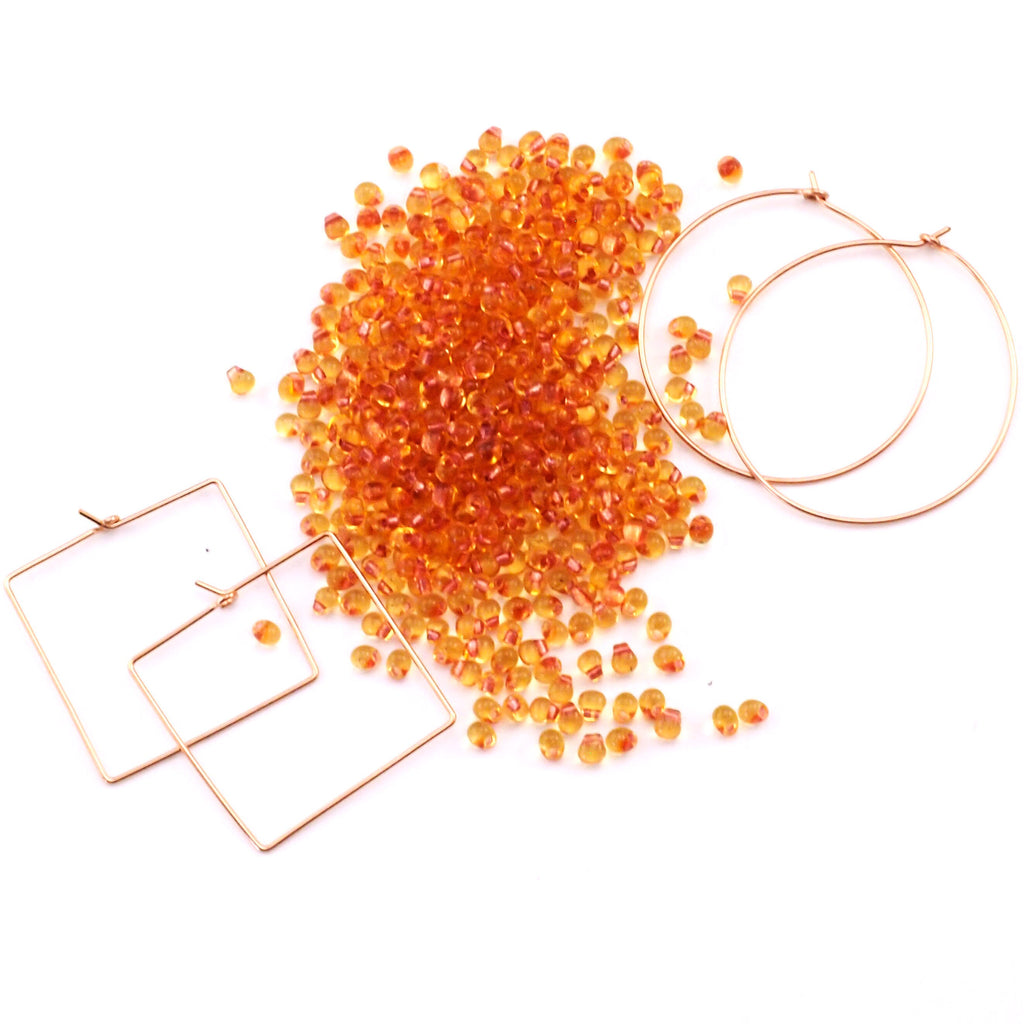 Sparkling Rose Lined Light Topaz Fringe Glass Beads - 3.4mm Miyuki Tear Drops - 100% Guarantee