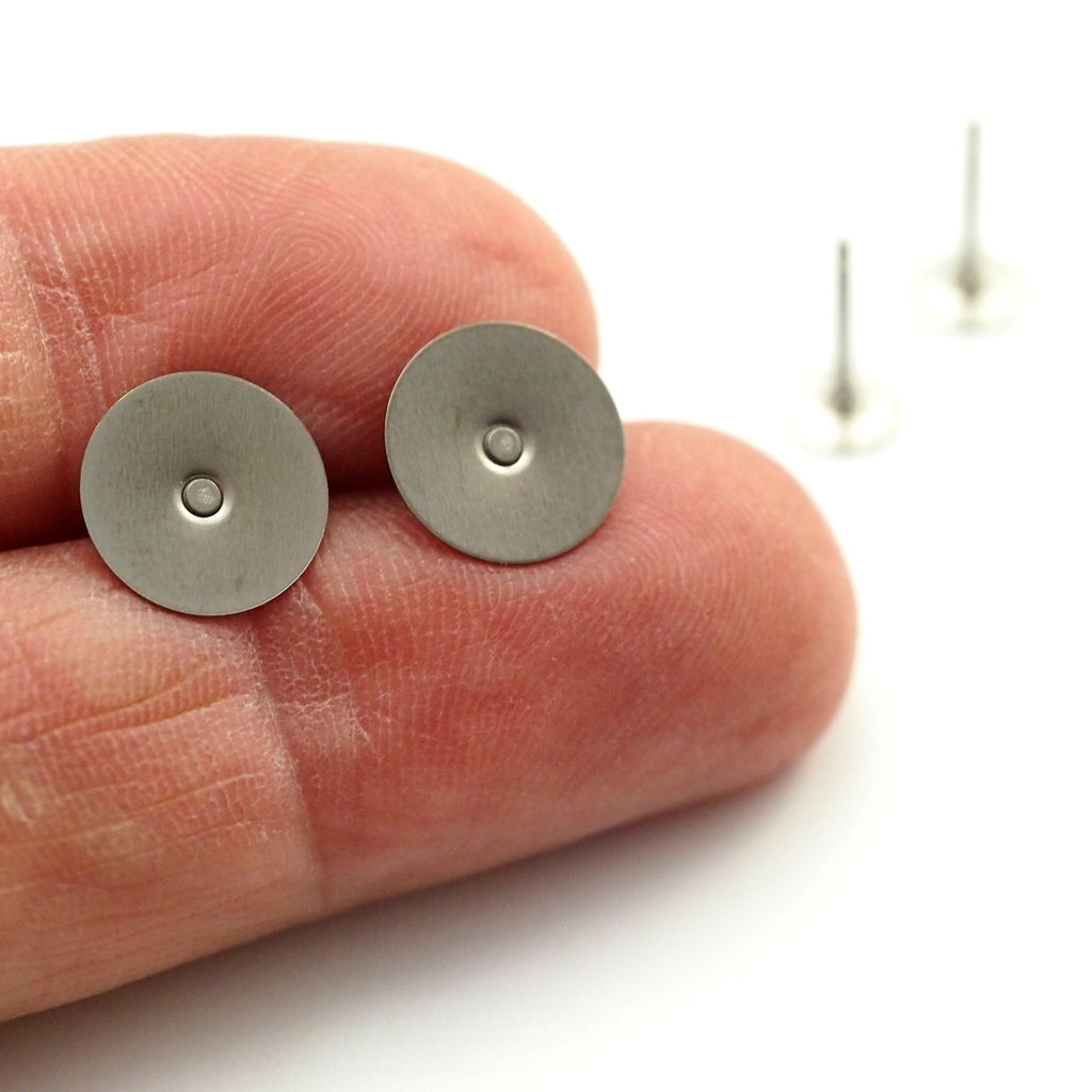 100% Titanium Post Earrings Kit - Makes 3 Pairs with 5mm or 10mm Pad - Hypoallergenic - Made in the USA - Resin, Nuts and Posts