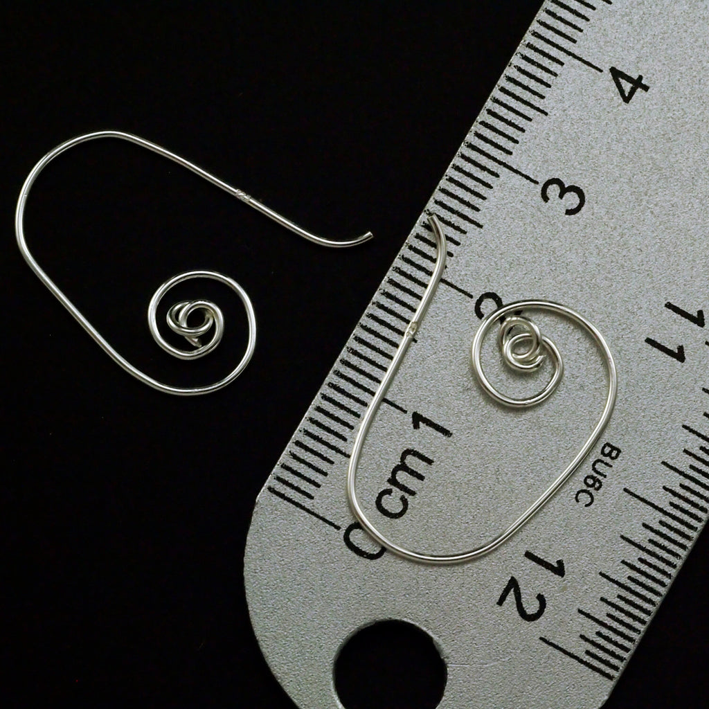 1, 3, 5, 12 Pairs Spiral Interchangeable Sterling Silver Ear Wires - Also Available in Gold Finish - 6 Jump Rings per Pair
