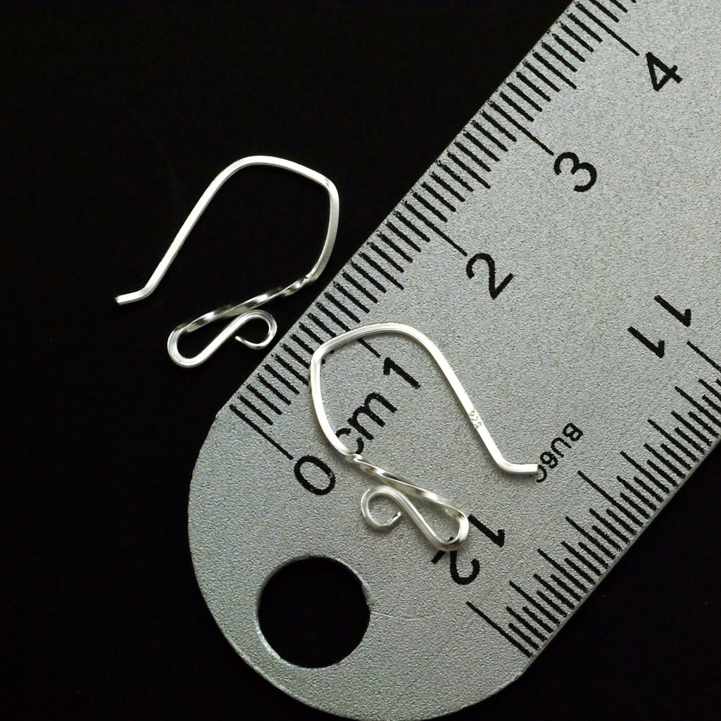 2 Pairs Semi Twist Sterling Silver Ear Wires - 18 gauge - 100% Guarantee