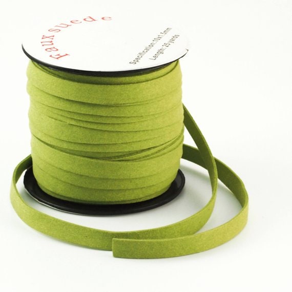 10mm Flat Faux Suede Cord - By The Yard or Spool in Jet Black, White, Teal Blue, Rose Pink or Lime Green