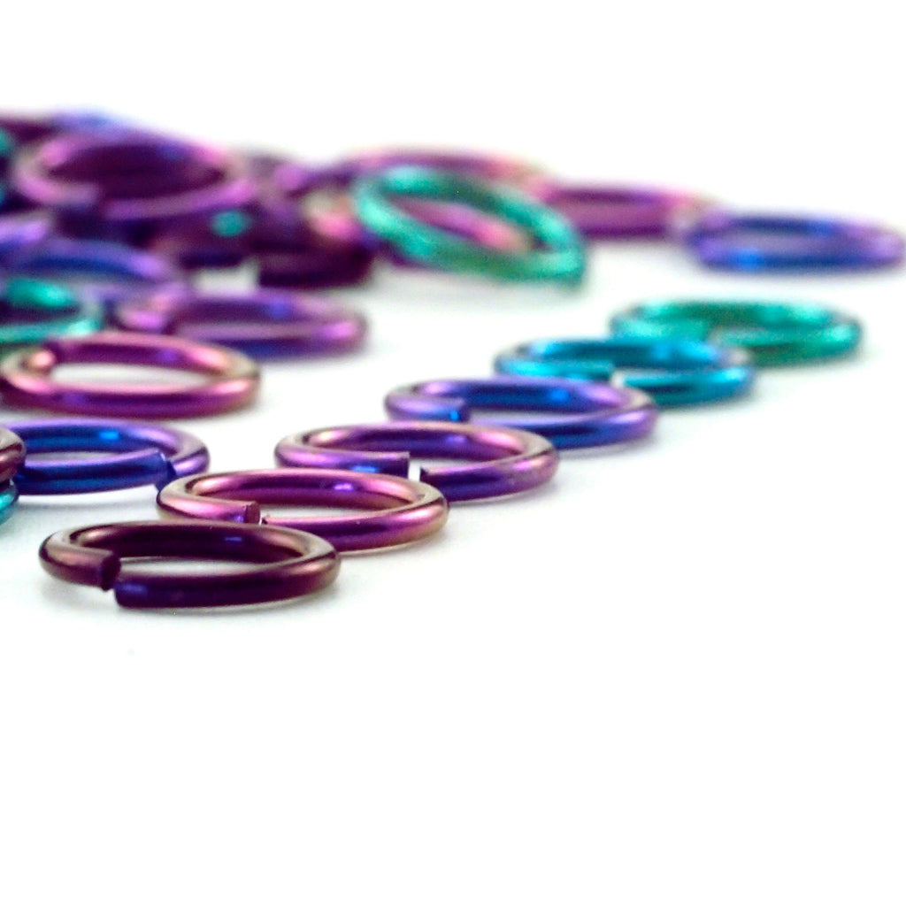 100 Mermaid Enchantment Anodized Niobium Jump Rings in Your Choice of Gauge and Diameter