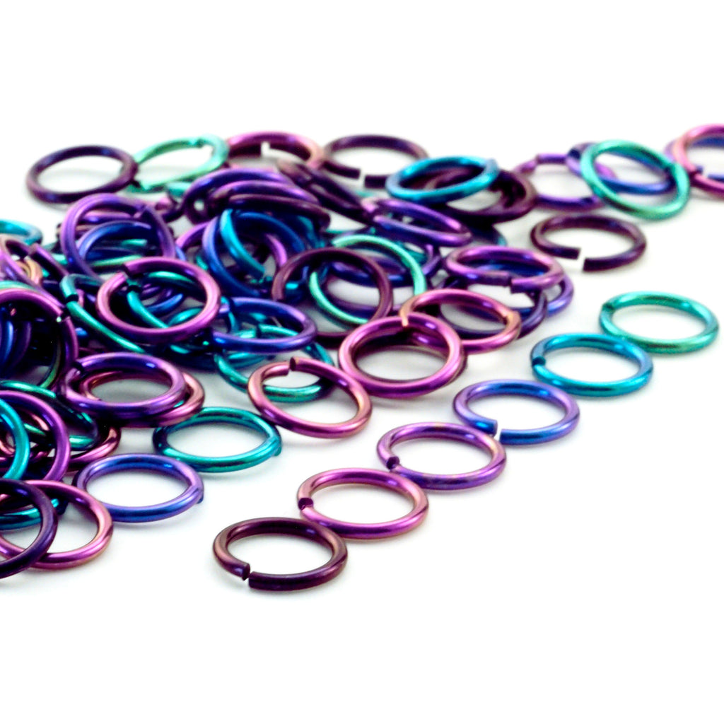 100 Mermaid Enchantment Anodized Niobium Jump Rings in Your Choice of Gauge and Diameter