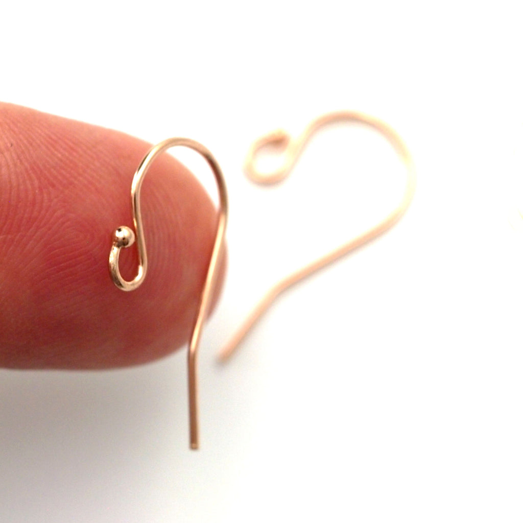 1 Pair 14kt Gold Ball Ear Wires in 21 gauge - 22mm X 10mm