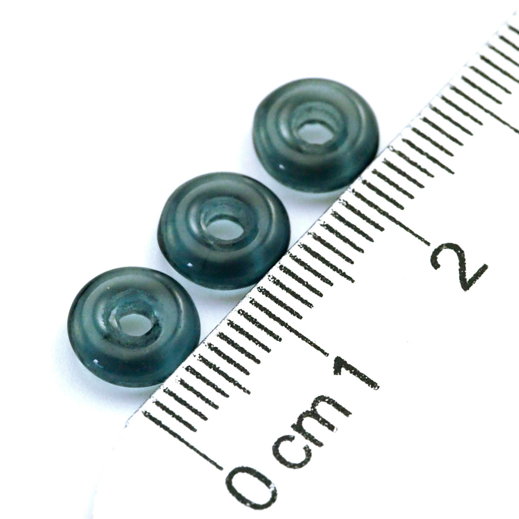 40 8mm Montana Blue Donut O Czech Glass Beads - 100% Guarantee