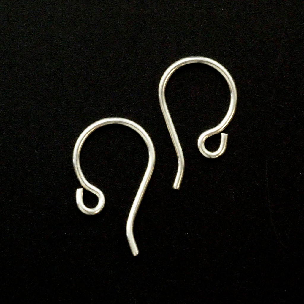 4 Pairs Mini Sterling Silver Ear Wires - 15mm X 10mm