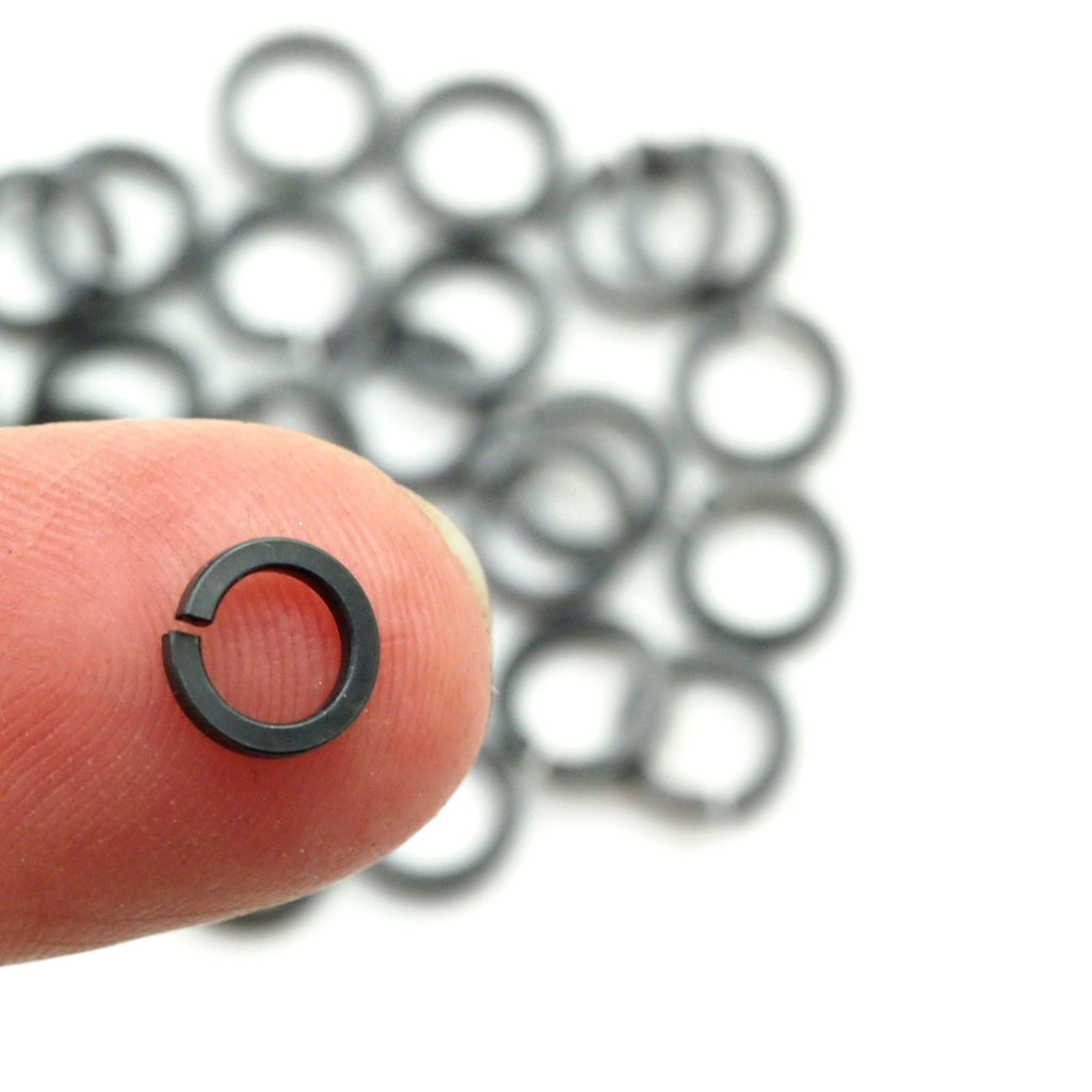 10 Black Oxidized Square Sterling Silver Jump Rings - You Choose Gauge and Diameter