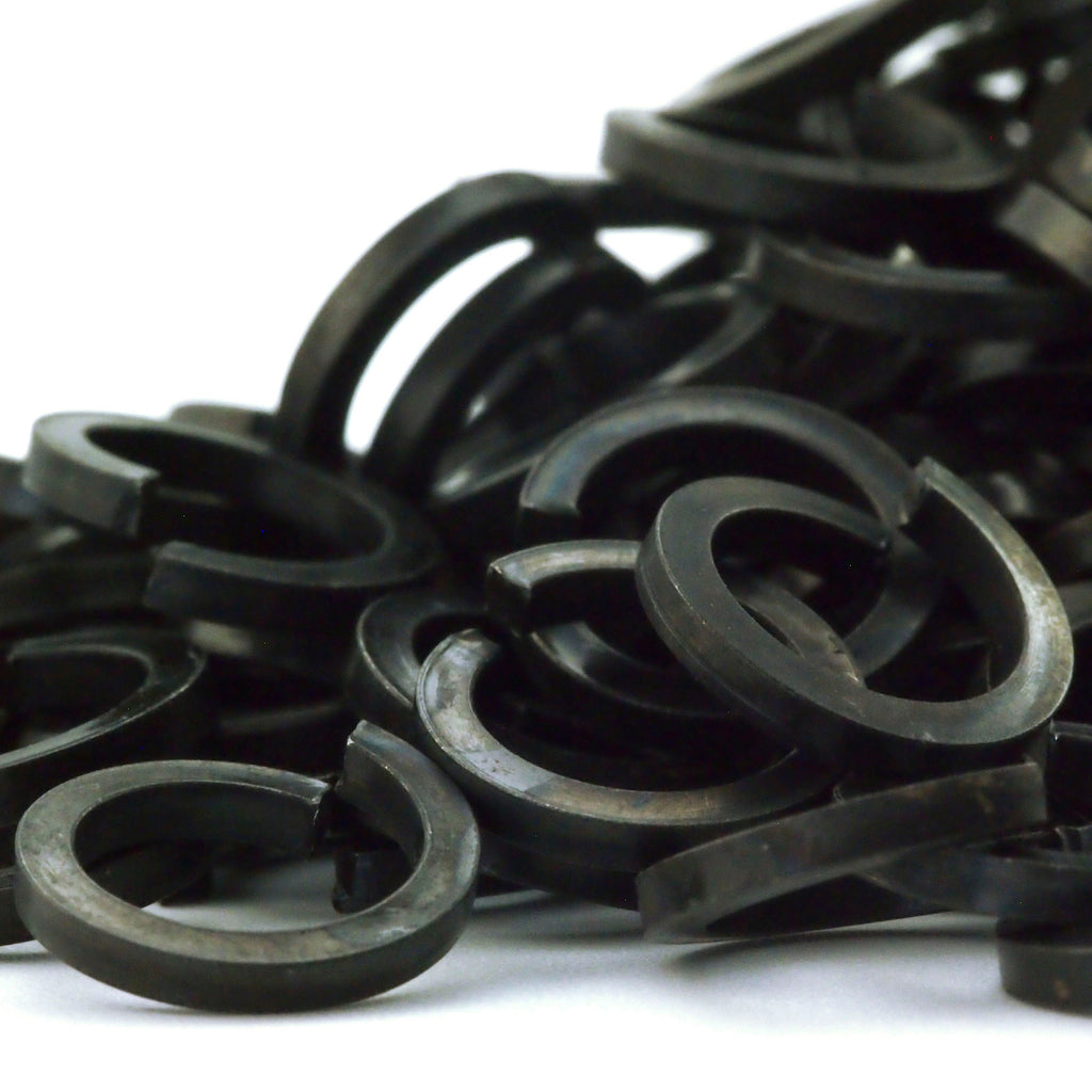 25 Black Square Stainless Steel Jump Rings 14 gauge 8.5mm ID 5/16"