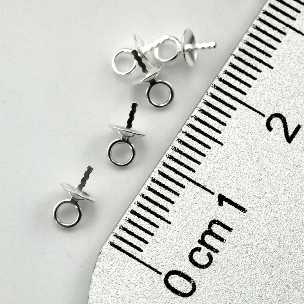 4 Sterling Silver Screw Eyes - 7mm X 4mm
