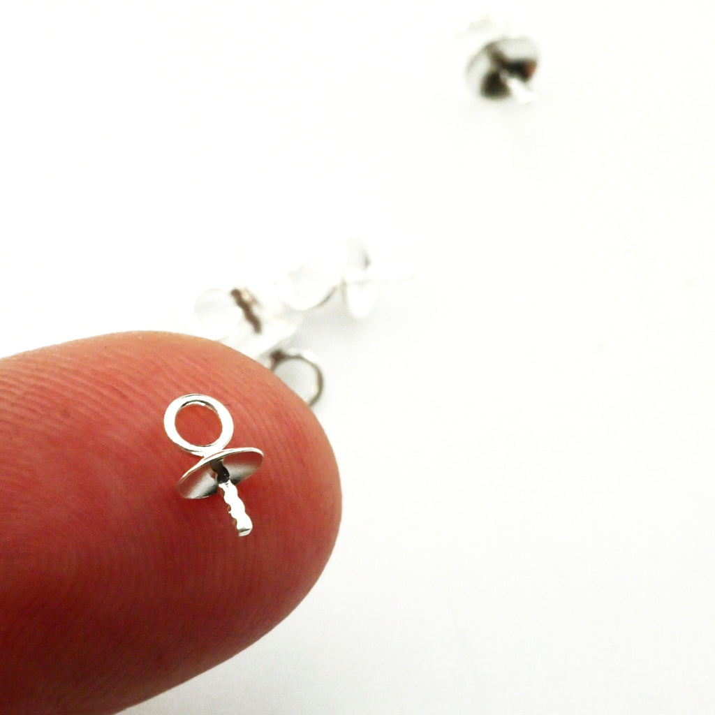4 Sterling Silver Screw Eyes - 7mm X 4mm