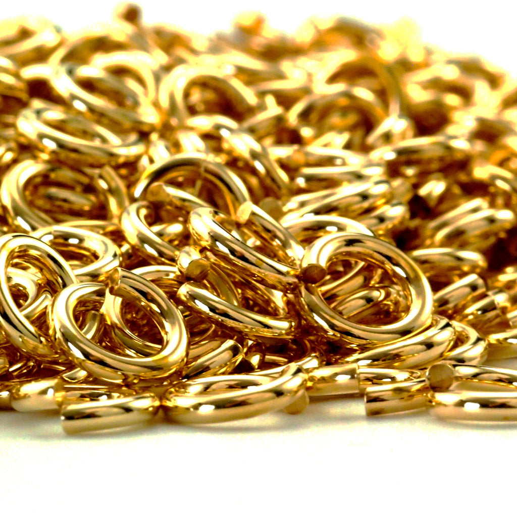 100 - Jewelers Brass Jump Rings - 14, 16, 18, 20, 22 Gauge - Rich Gold Tone