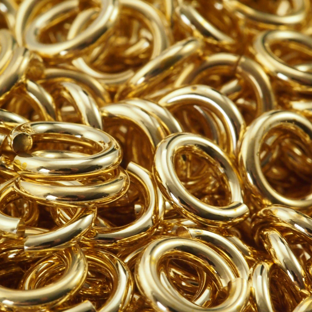 100 - Jewelers Brass Jump Rings - 14, 16, 18, 20, 22 Gauge - Rich Gold Tone