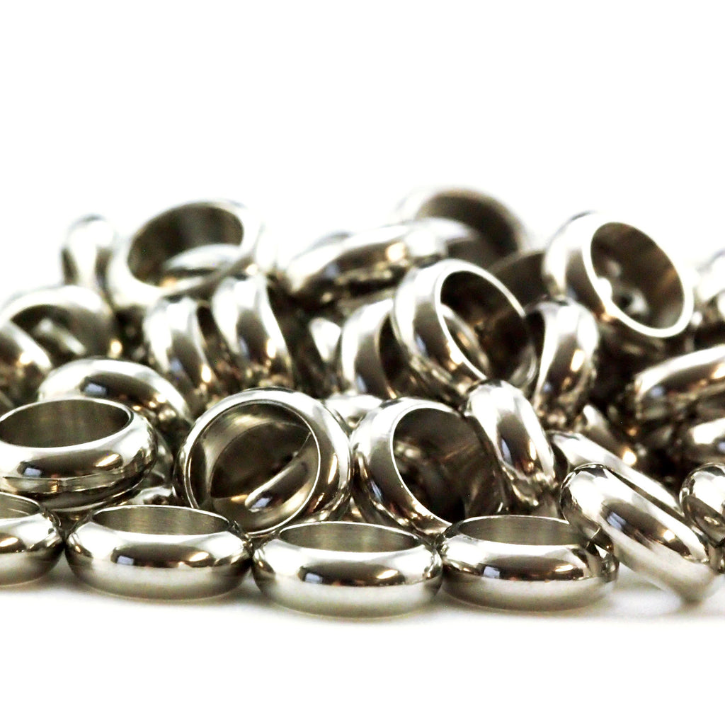 20 Stainless Steel Rondelle Beads 4mm, 5mm, 6mm, 6.5mm, 8mm Great Donut Spacer Beads