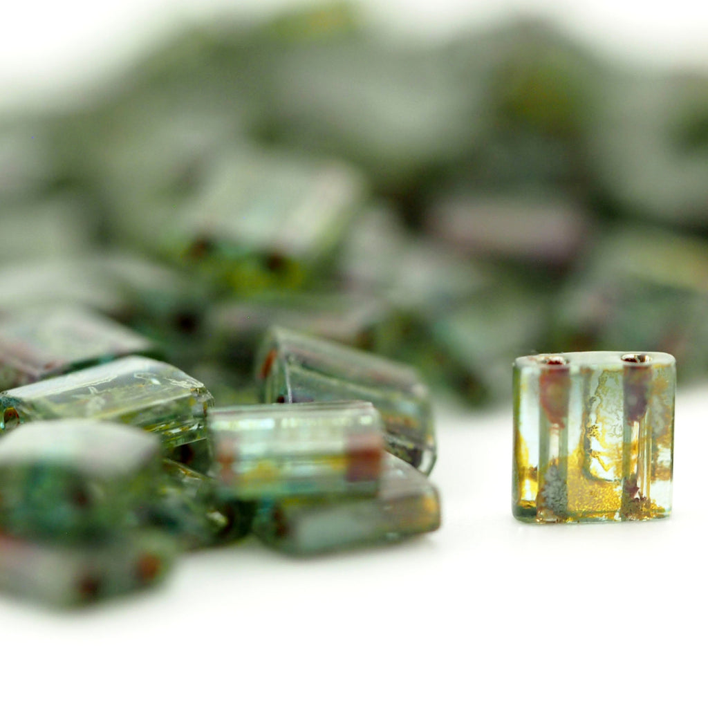 Transparent Sea Foam Picasso Miyuki Tila Bead - 5mm Square - 100% Guarantee
