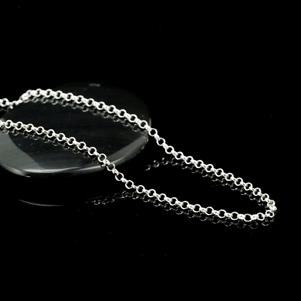 Sterling Silver Rolo Chain - 2.3mm - Custom Finished Lengths or By The Foot -  Made in the USA