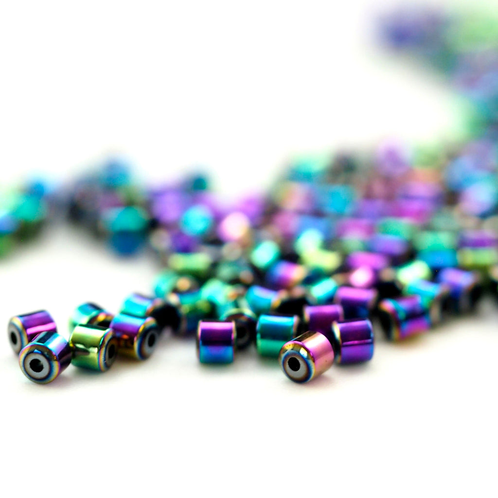 30 Rainbow Tube Beads - 5mm X 4mm, 2mm X 2mm, 6mm X 5mm 100% Guarantee