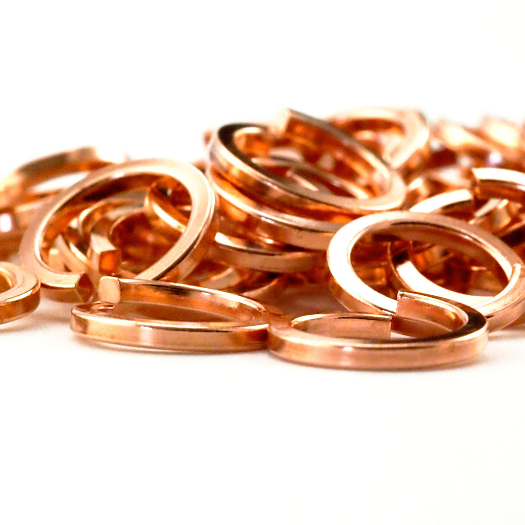 50 Custom Handmade Square Solid Copper Jump Rings - 12, 14, 16, 18, 20, 21 or 22 Gauge - You Pick Diameter