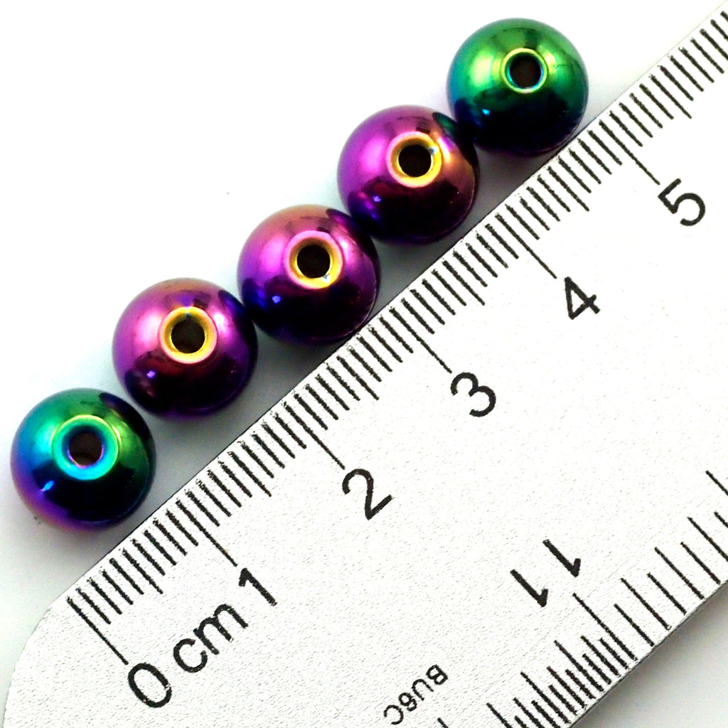 Rainbow Anodized Stainless Steel Round Beads in 4 Sizes