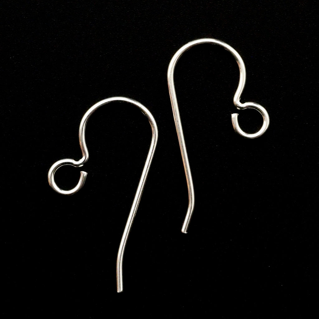 1 Pair Perfect Curve Ear Wires - 20 gauge in Sterling Silver, 14kt Solid Gold, Non Tarnish Argentium Sterling Silver - 100% Guarantee