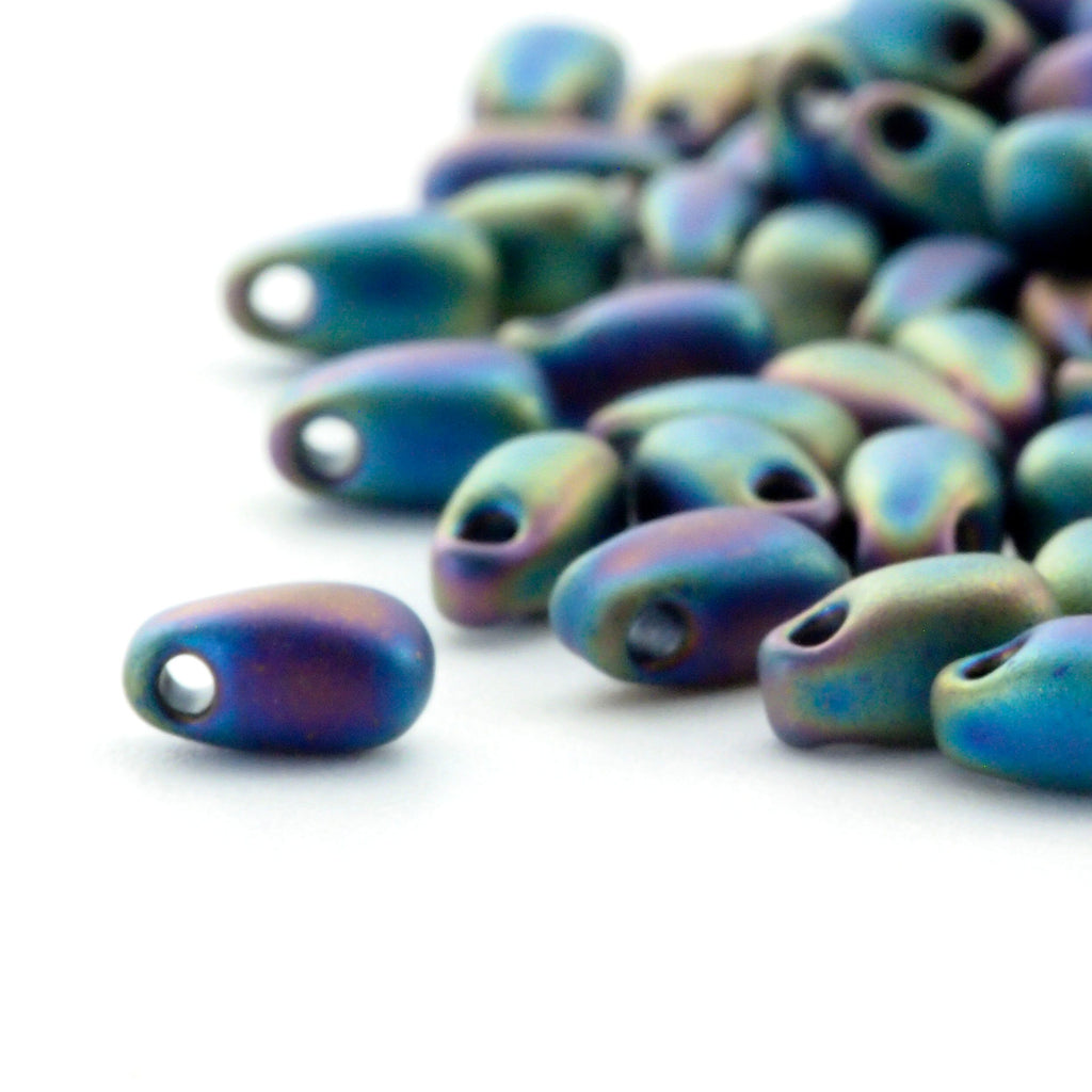 Matte Black AB Long Drop Beads - 3mm X 5.5mm Miyuki Glass Beads - 100% Guarantee