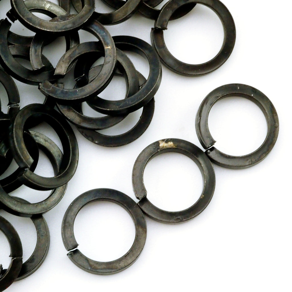 25 Black Square Stainless Steel Jump Rings 14 gauge 8.5mm ID 5/16"