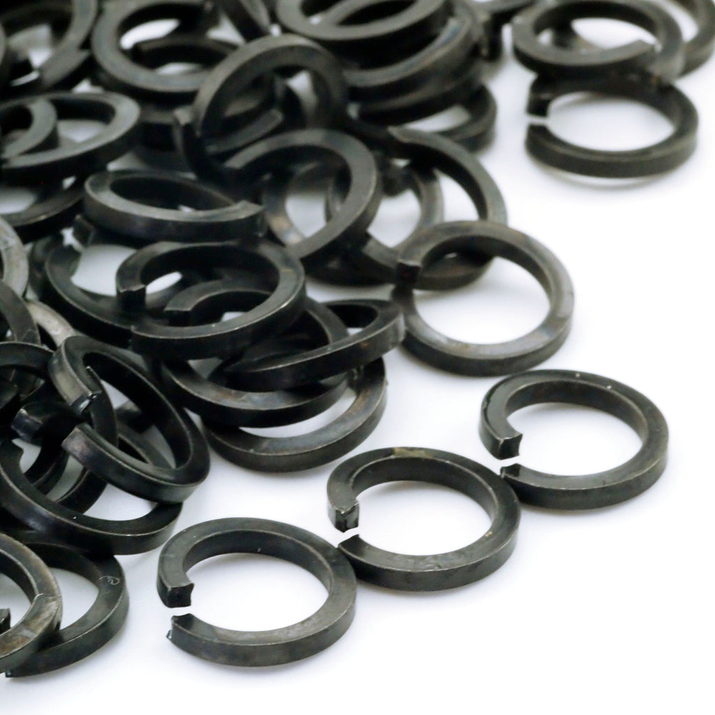 25 Black Square Stainless Steel Jump Rings 14 gauge 8.5mm ID 5/16"