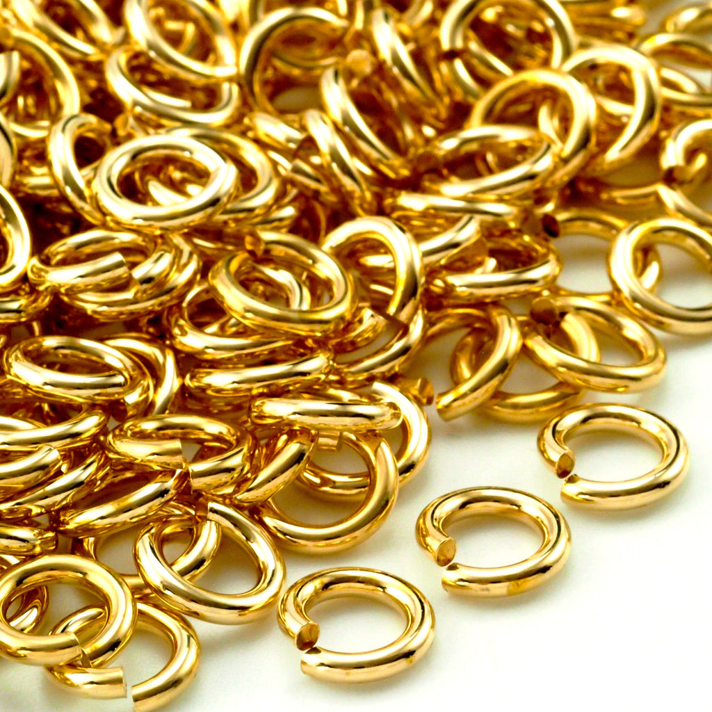 100 - Jewelers Brass Jump Rings - 14, 16, 18, 20, 22 Gauge - Rich Gold Tone
