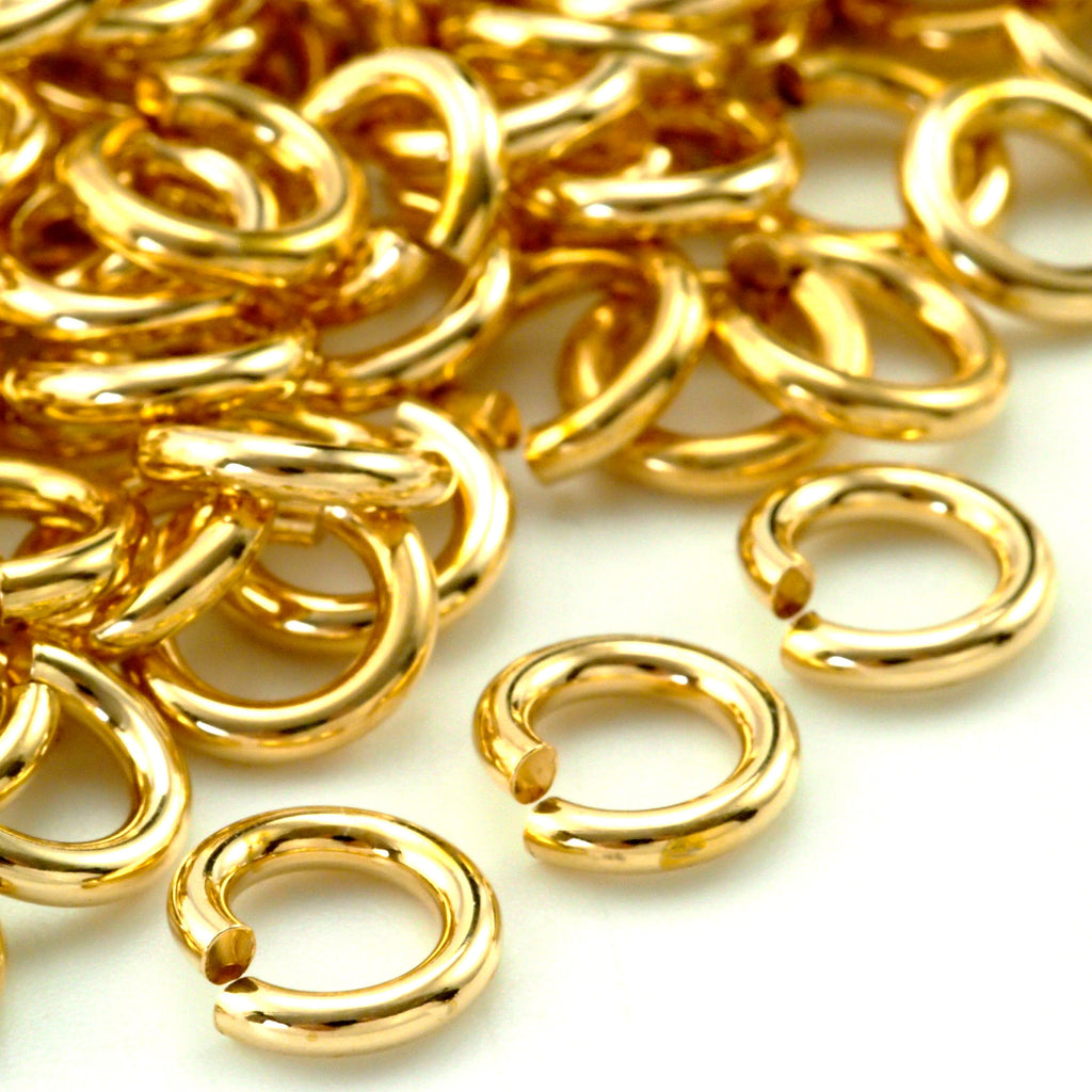 100 - Jewelers Brass Jump Rings - 14, 16, 18, 20, 22 Gauge - Rich Gold Tone