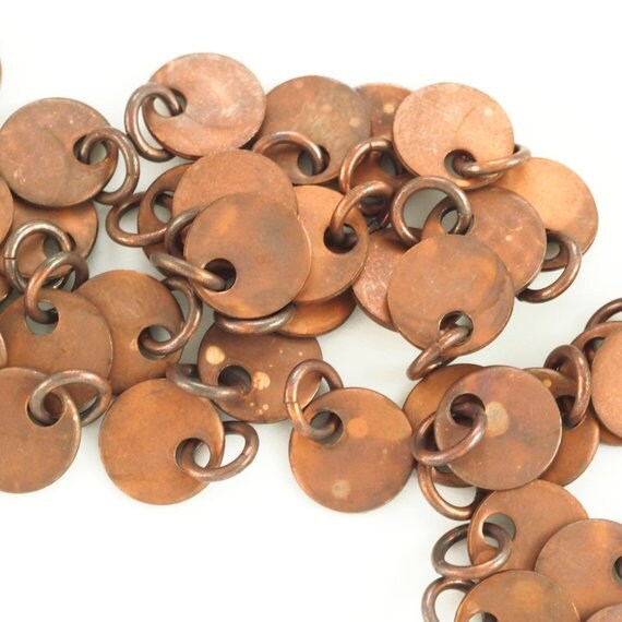 10 Stamping Blanks, Discs - Filed and Polished with Jump Rings - 9mm Jewelry Grade Copper or Brass - 100% Guarantee