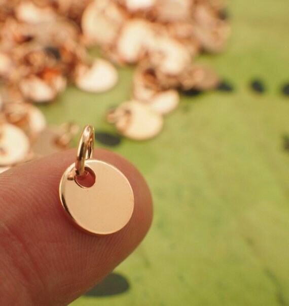 10 Stamping Blanks, Discs - Filed and Polished with Jump Rings - 9mm Jewelry Grade Copper or Brass - 100% Guarantee