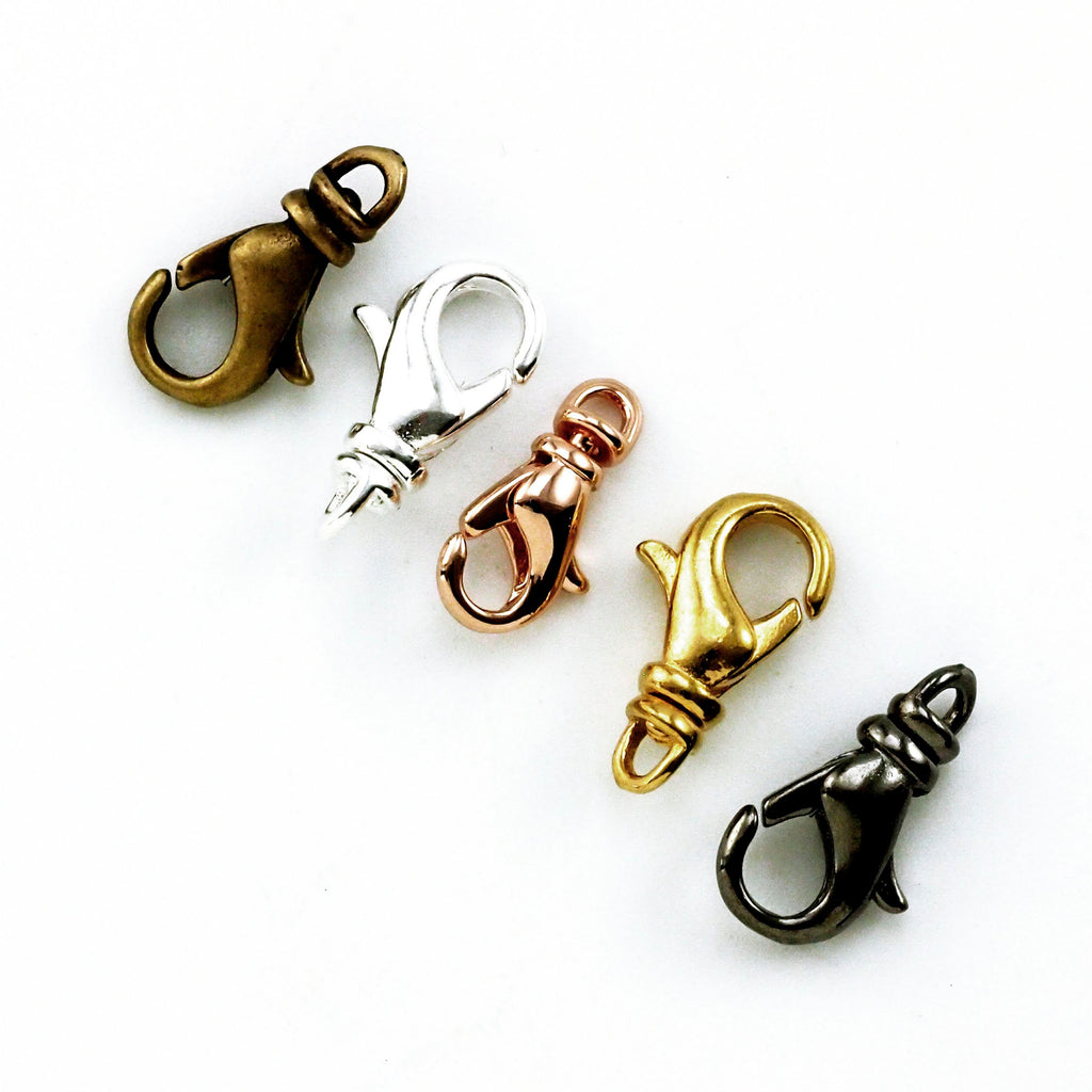 Small Swivel Lobster Clasps 12mm X 7mm in Rose Gold, Silver, Gold, Antique Gold Plate - Perfect for Bracelets - Best Commercially Made