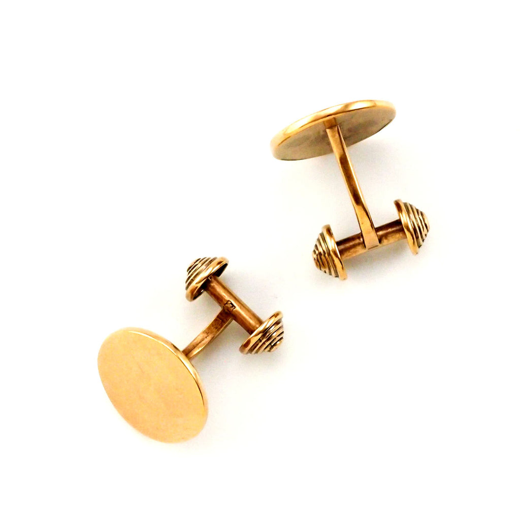 1 Pair Solid Bronze Barbell Cuff Link Bases - Made in the USA - Plain