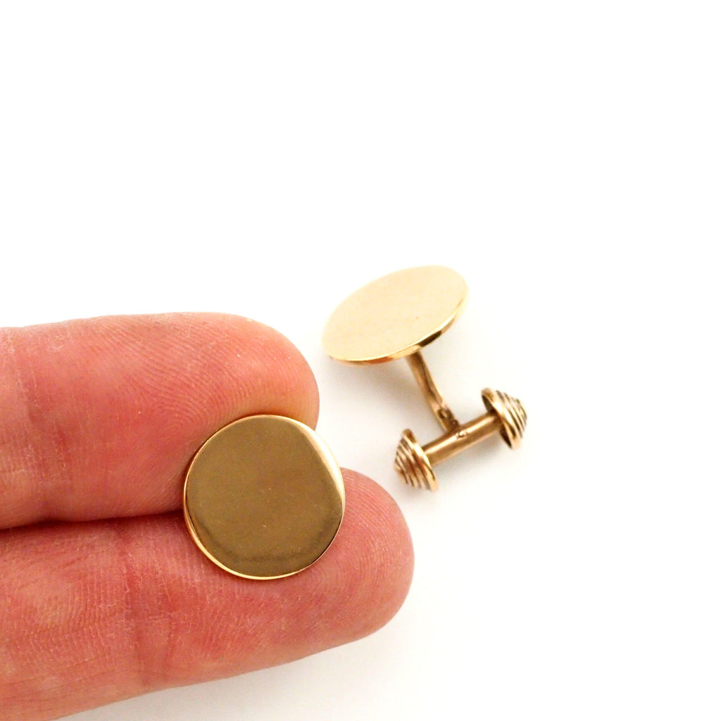 1 Pair Solid Bronze Barbell Cuff Link Bases - Made in the USA - Plain