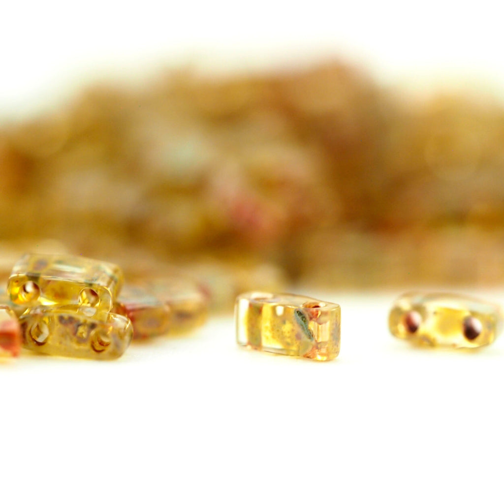 Transparent Light Topaz Picasso Miyuki Half Tila Beads - 2.3mm X 5mm - 100% Guarantee