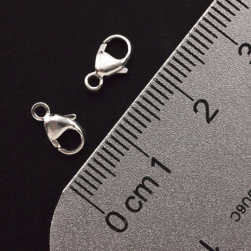 1 Argentium Sterling Silver Lobster Clasp - Teardrop Style - 9mm X 5mm - Non Tarnish - 100% Guarantee