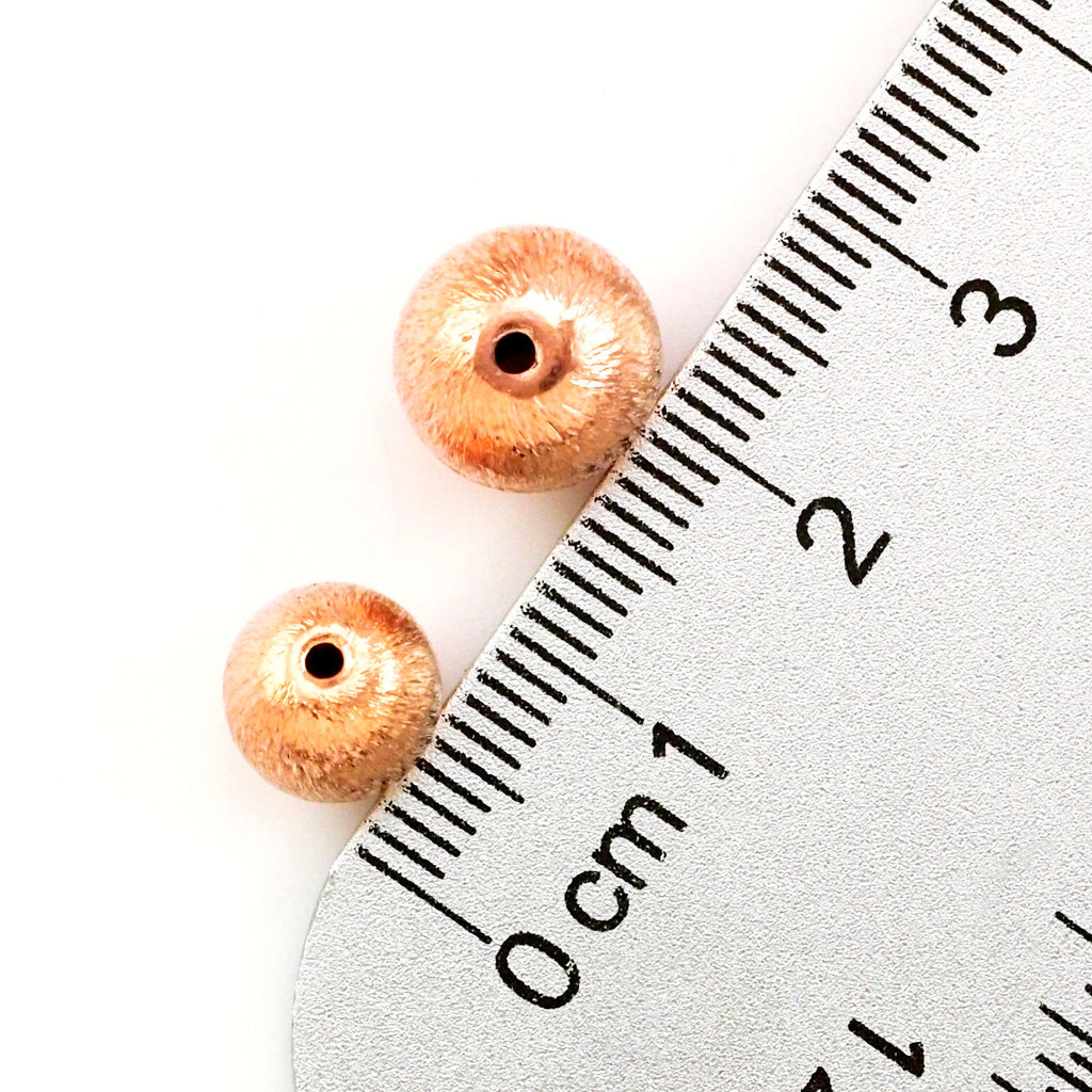 8 Brushed Copper Beads in 8mm or 10mm - Unique Texture