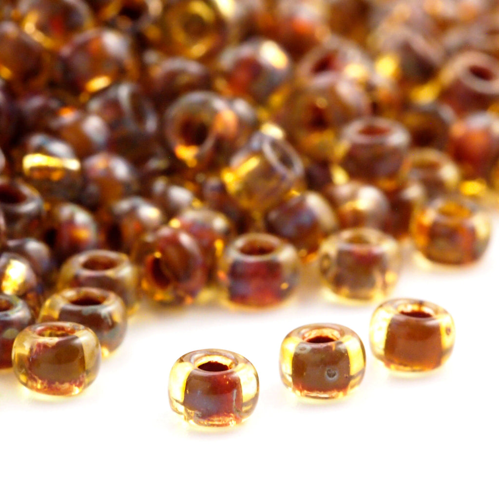 Transparent Light Topaz Picasso Miyuki 6/0 Glass Seed Beads - 100% Guarantee