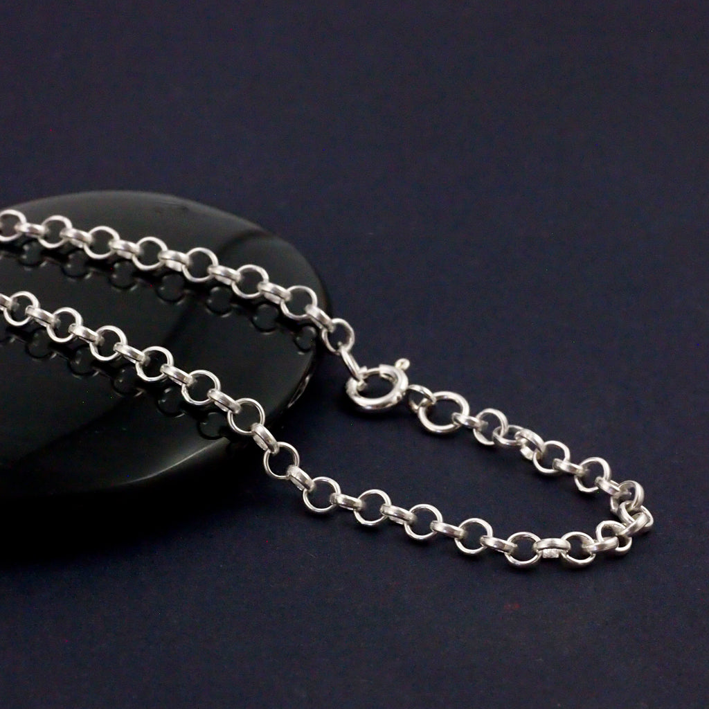 Sterling Silver Rolo Chain - 2.9mm - Custom Finished Lengths or By The Foot - Made in the USA