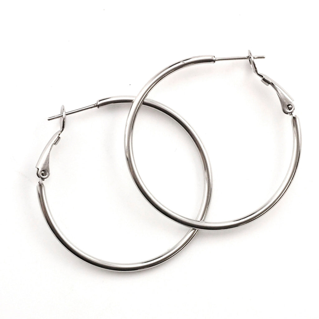 4 Pairs Surgical Steel Hinged Beading Hoops - 15.5mm, 30mm, 40mm, 50mm, and 60mm
