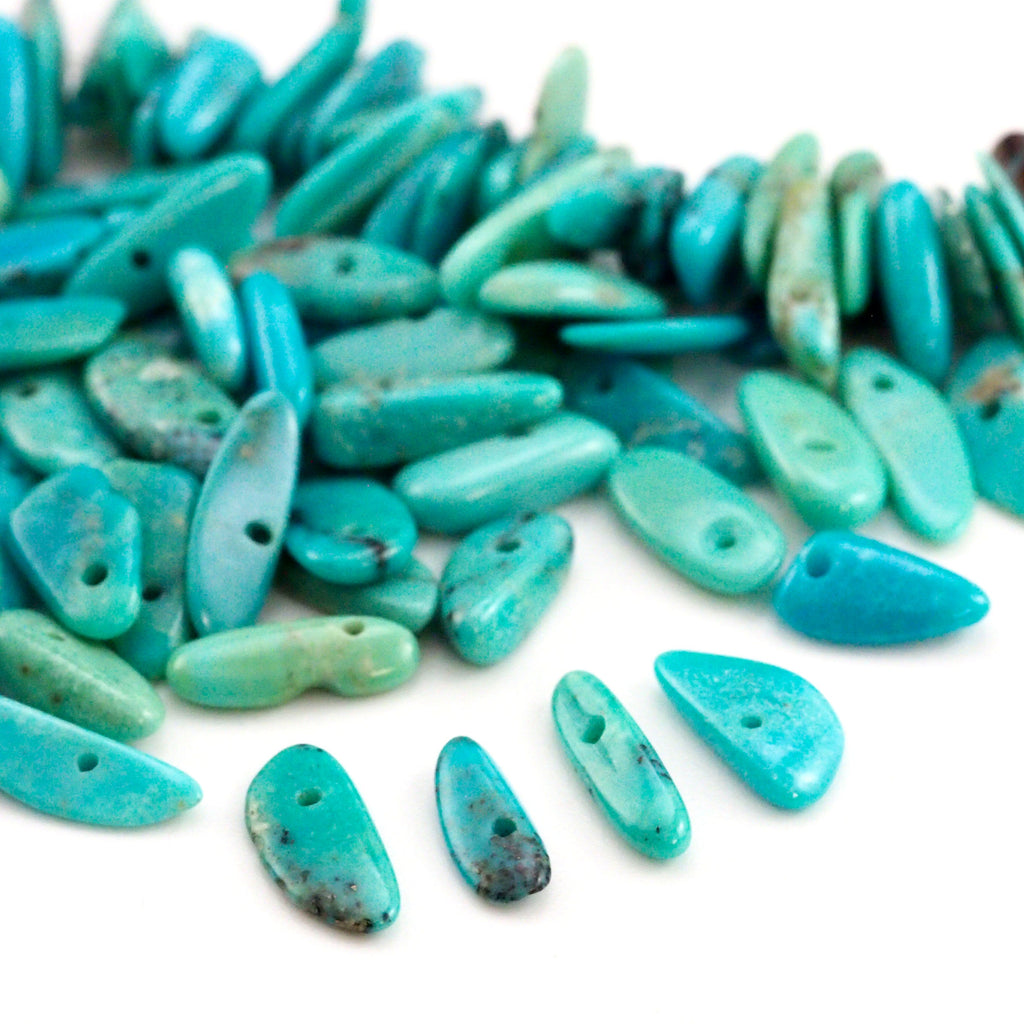 30 - Medium Kingman Turquoise Chip Beads - 100% Guaranteed Satisfaction