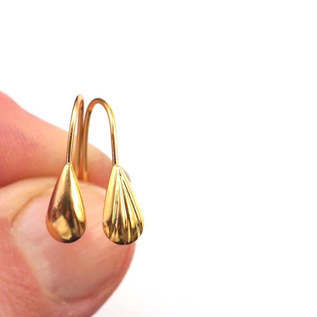 Large Teardrop Ear Wires - 2 Styles in Silver or Gold Plated Brass - Buy in Quantity and Save