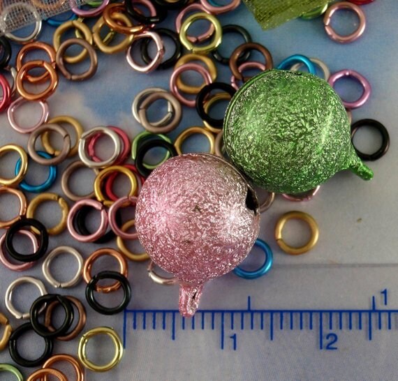 Stardust Textured Bells in 12mm, 14mm or 25mm - These Make Noise - Silver Tone, Gold Tone or Color Mix
