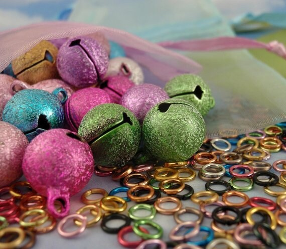 Stardust Textured Bells in 12mm, 14mm or 25mm - These Make Noise - Silver Tone, Gold Tone or Color Mix