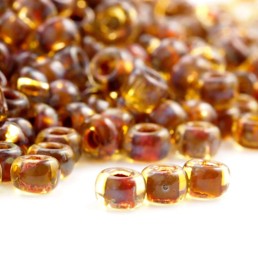 Transparent Light Topaz Picasso Miyuki 6/0 Glass Seed Beads - 100% Guarantee